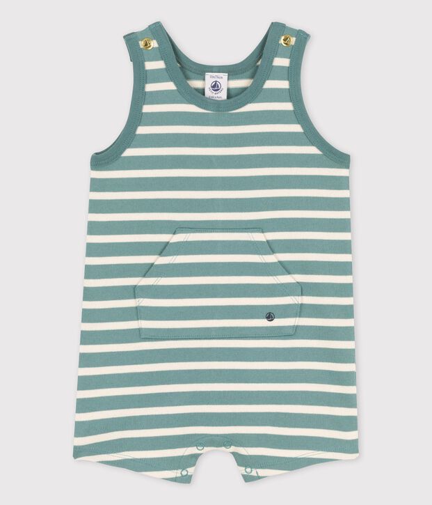 Kort pakje in dikke jerseystof voor baby's groen/ecru