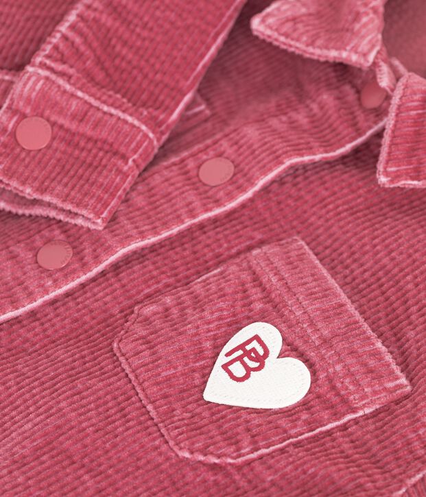 Effen fluwelen kinderhemd roze