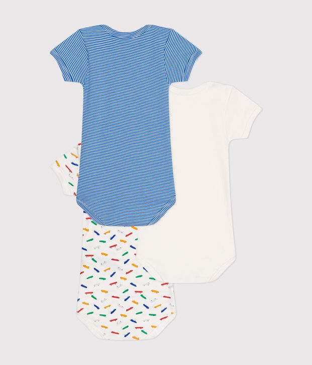 Lot de 3 bodies manches courtes skate en coton b&eacute;b&eacute; multicouleur