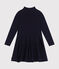 Effen meisjesjurk met lange mouwen blauw SMOKING