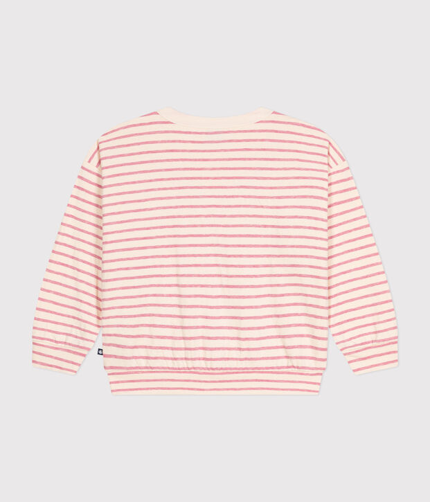 Sweatshirt van tubic voor meisjes ecru/roze