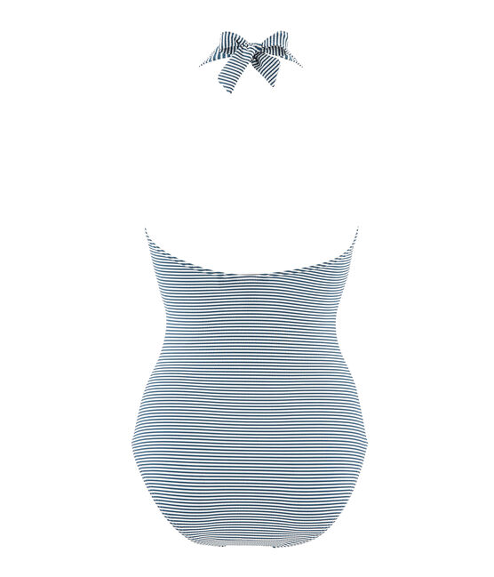 Maillot de bain 1 pièce femme vert PINEDE/blanc MARSHMALLOW