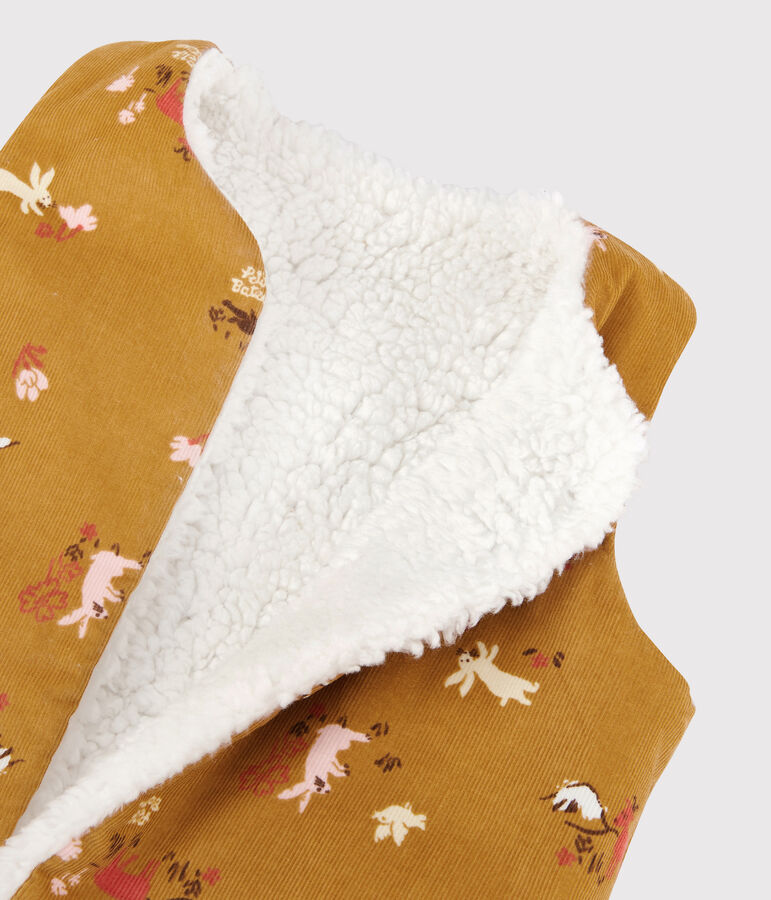 Gilet r&eacute;versible b&eacute;b&eacute;. jaune/multicouleur