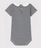 Katoenen romper voor babymeisjes met Peter Pan-kraag blauw SMOKING/wit MARSHMALLOW