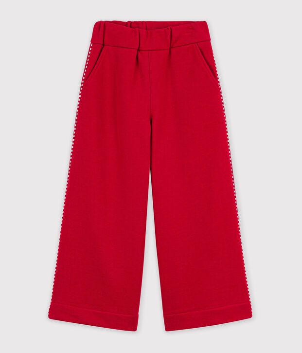 Pantalon de jogging wide leg enfant en coton rouge