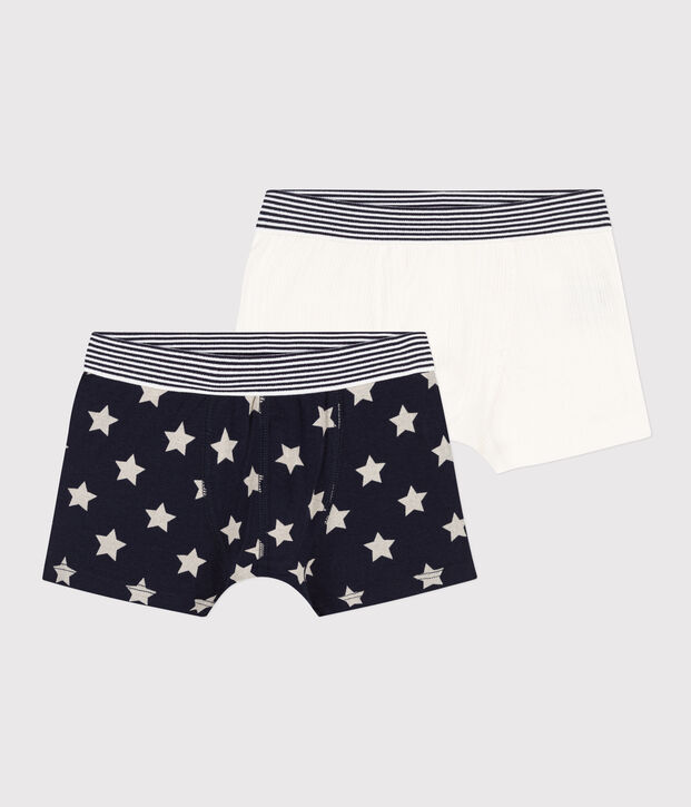 Set van 2 boxershorts voor jongens met sterretjes in katoen multicouleur