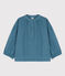 Blouse in biokatoenen materiaal voor meisjes blauw ROVER