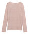 Tee-shirt manches longues femme en lin blanc MARSHMALLOW/rose COPPER CN