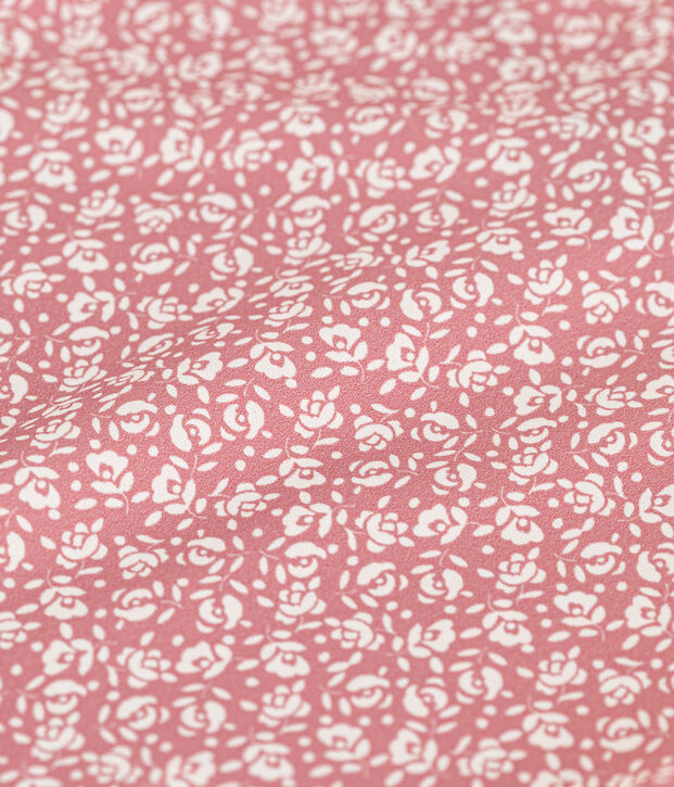 Meisjesbadpak uit 1 stuk met print roze/wit