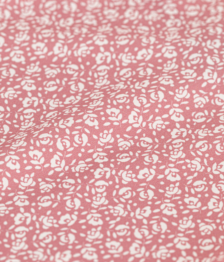 Meisjesbadpak uit 1 stuk met print roze/wit