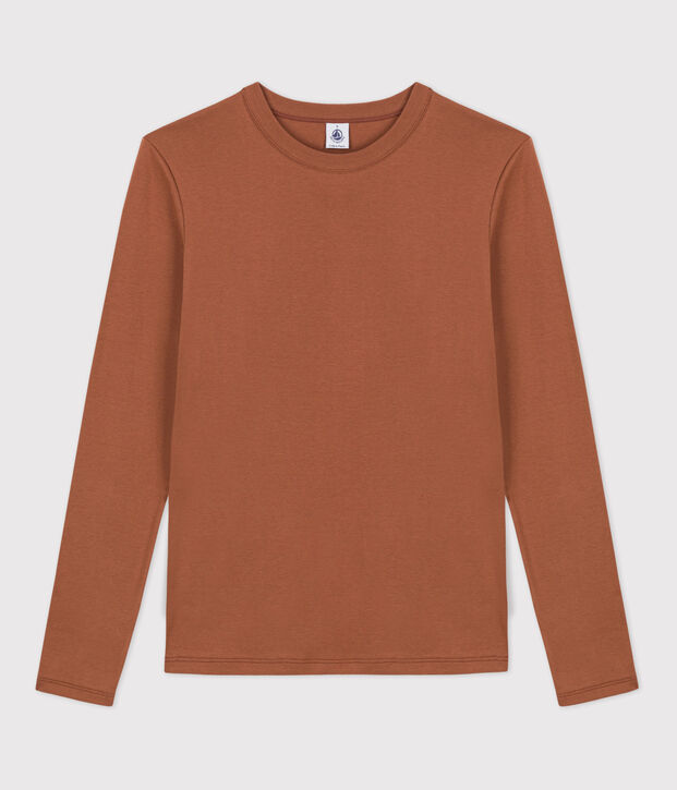 L'ICONIQUE, dames-T-shirt met ronde hals in katoen bruin