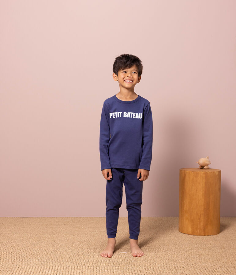 Pyjama Petit Bateau en coton enfant bleu