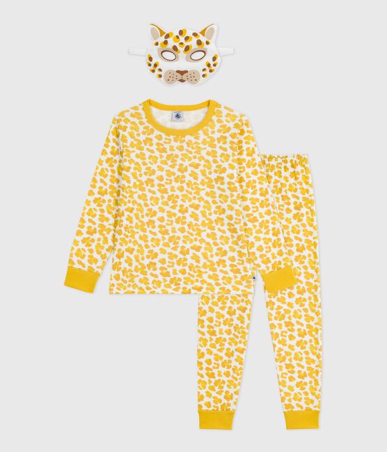 Pyjama déguisement enfant en coton imprimé léopard blanc MARSHMALLOW/blanc MULTICO