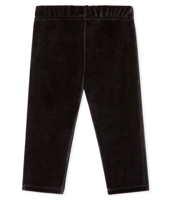 Broek van fluweel-mesh babyjongen zwart NOIR