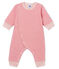 Dors bien sans pieds bébé garçon en tubique rose CHEEK/blanc MARSHMALLOW
