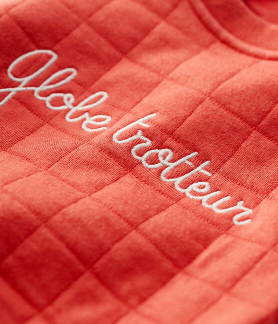 Gewatteerd bio sweatshirt baby. oranje OURSIN