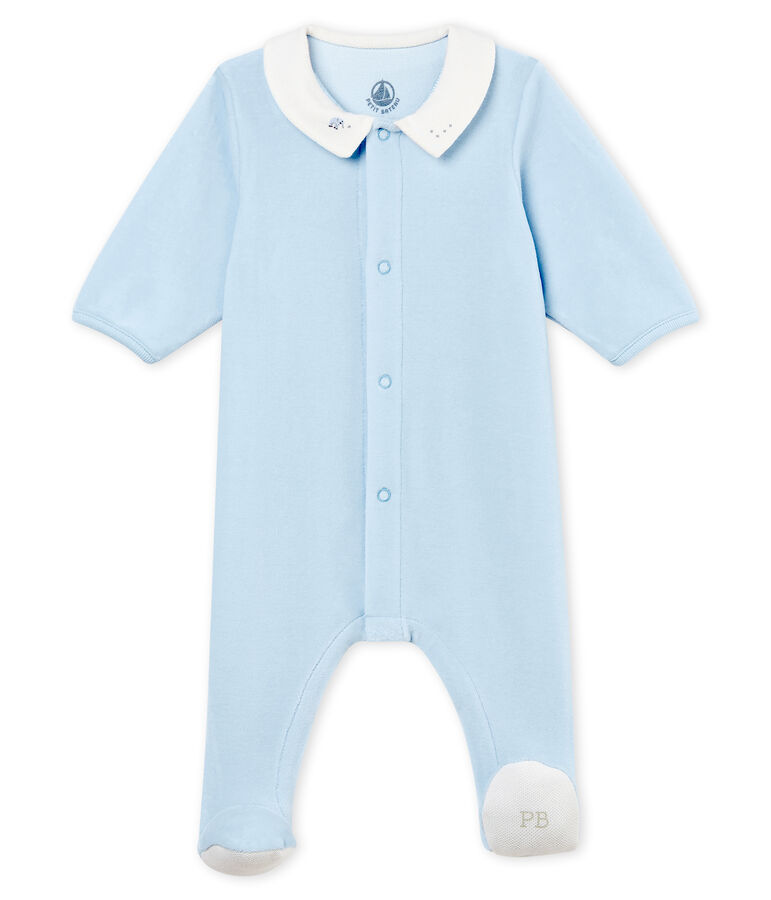 Pyjama van velours en effen katoen voor babyjongens blauw FRAICHEUR