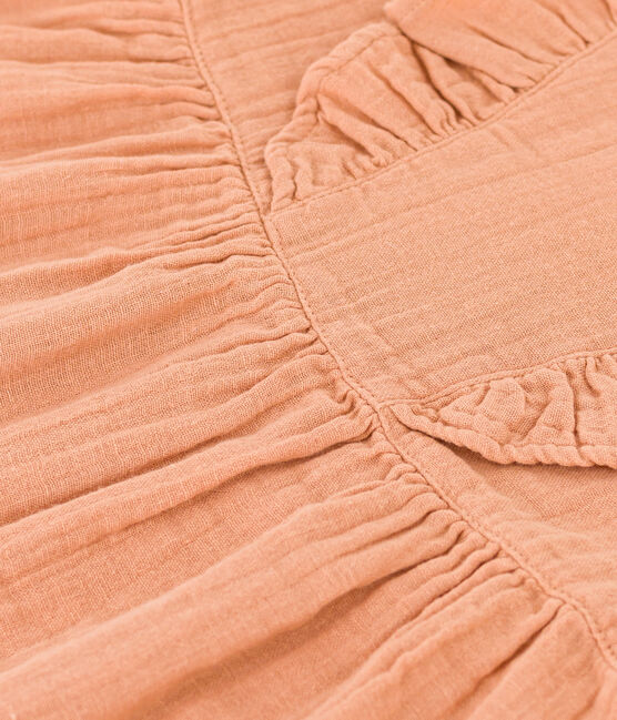 Robe manches courtes en gaze de coton bébé rose SIENNA