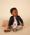 Cardigan bébé uni en jersey épais bleu SMOKING