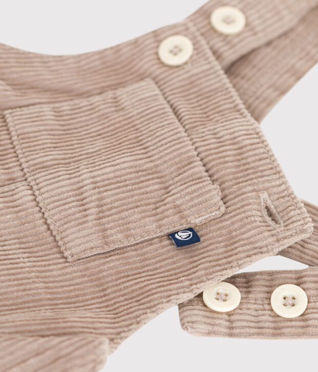 Fluwelen tuinbroek voor baby's beige