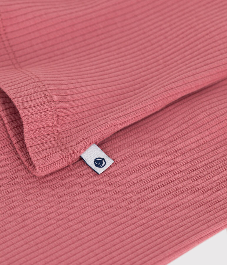 Pyjama enfant en coton manches longues uni rose