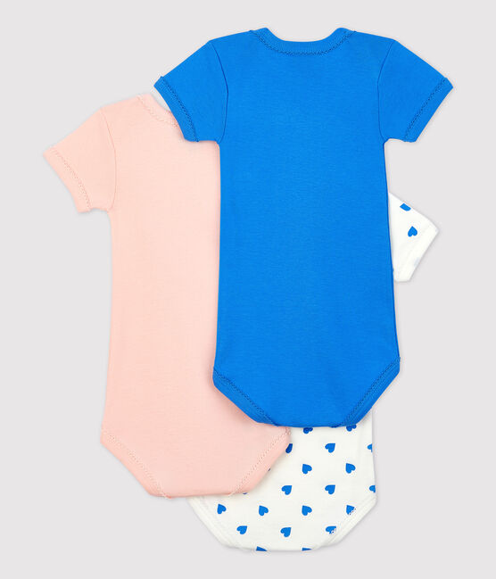 Set van 3 body's met blauwe hartjes en korte mouwen variante 1