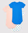 Set van 3 body's met blauwe hartjes en korte mouwen variante 1