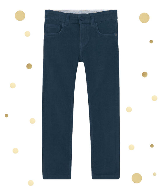 Pantalon garçon en velours bleu SMOKING