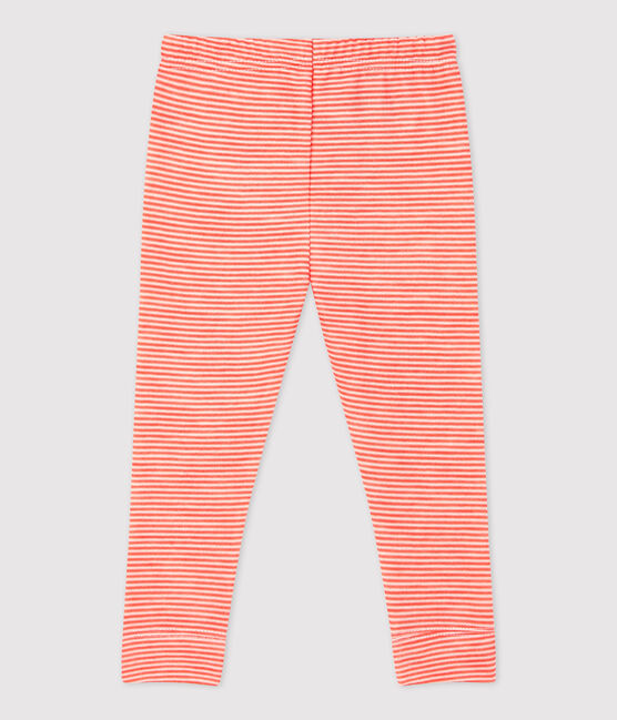 Legging en laine et coton bébé. orange OURSIN/blanc MARSHMALLOW