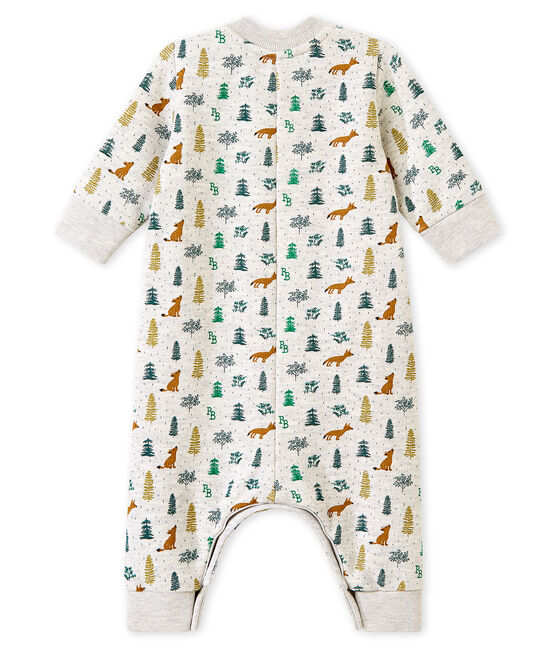 Combinaison longue imprimée bébé garçon gris BELUGA/blanc MULTICO