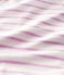 Gestreept dames-T-shirt van katoen/linnen wit MARSHMALLOW/roze BOHEME