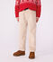 Pantalon droit enfant en velours beige clair