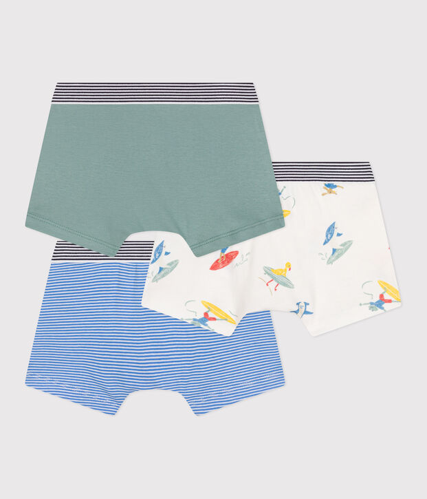 Lot de 3 boxers enfant en coton imprim&eacute; surfeurs multicouleur