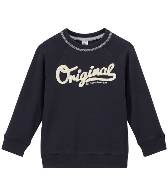 Sweat shirt garçon en molleton bleu SMOKING