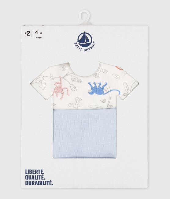 Set van 2 T-shirts met korte mouwen voor meisjes in katoen. variante 1