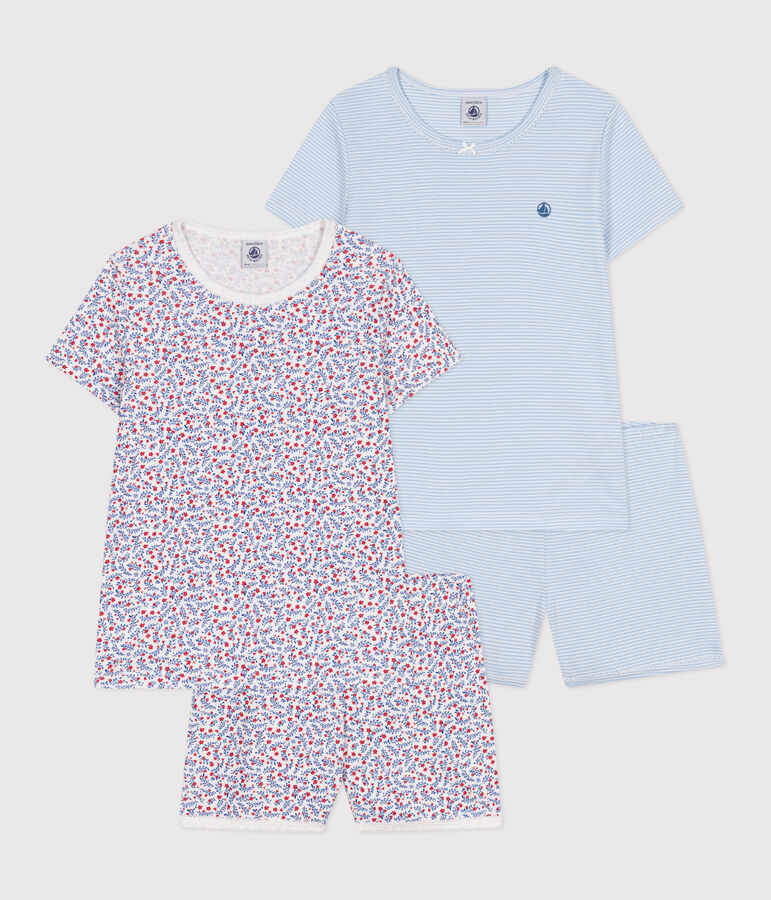 Lot de 2 pyjamas shorts enfant en coton multicouleur