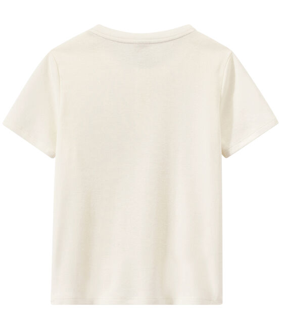 Jongens-T-shirt met Tunesische halsuitsnijding wit MARSHMALLOW