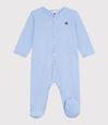 Katoenen babypyjama zonder voetjes met streepjesprint