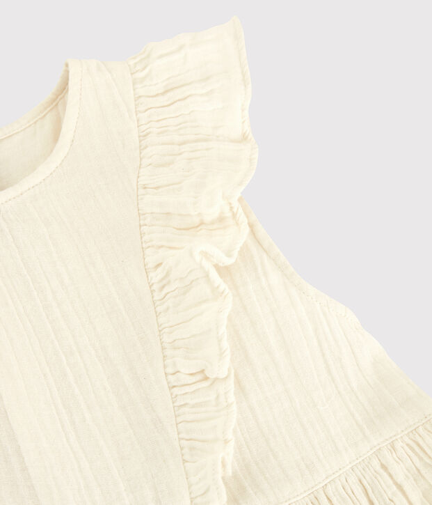 Robe en gaze de coton bio enfant fille blanc