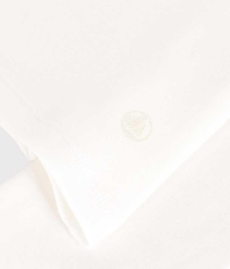 Dames-T-shirt L'Iconique met lange mouwen in effen ribstof voor dames wit