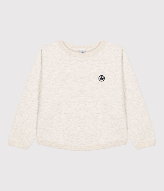 Sweatshirt en tubique matelassé enfant fille / garçon beige MONTELIMAR CHINE
