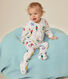 Babypyjama van geruwde fleece met kerstballenprint