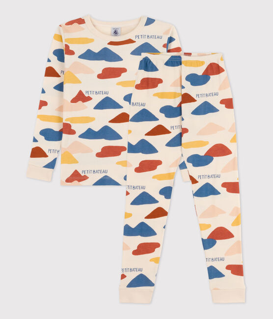 Snugfit pyjama voor kleine meisjes / jongens in katoen wit AVALANCHE/ MULTICO