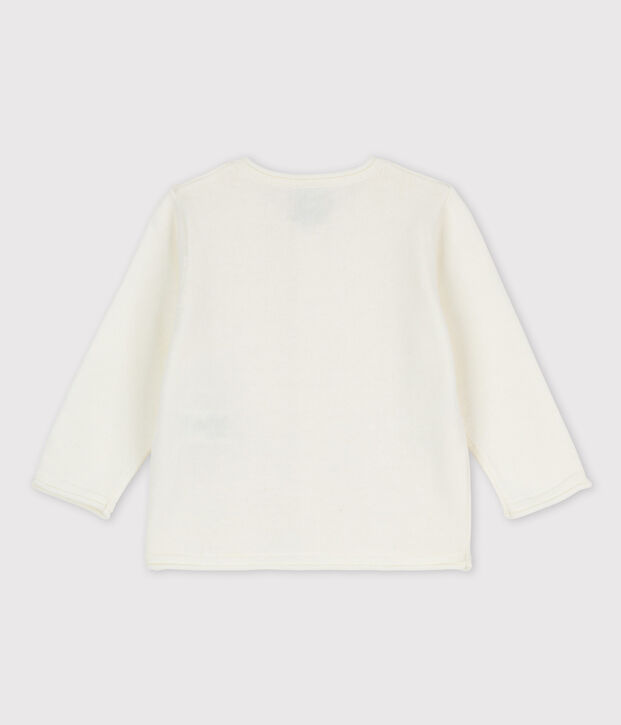 Cardigan van katoen/linnen jersey voor babymeisjes wit