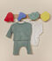 Ensemble 3 pièces en velours bébé vert PAUL