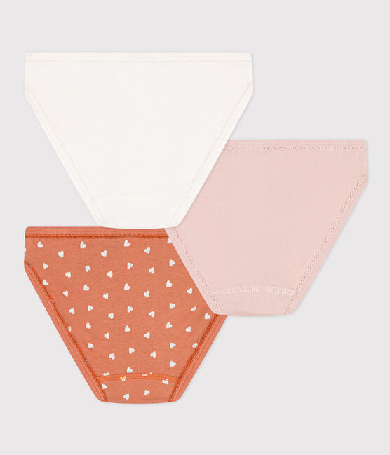 Set van 3 katoenen meisjesslips met hartjes variante 1