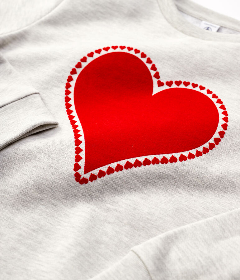 Sweat en molleton enfant fille / gar&ccedil;on gris BELUGA CHINE