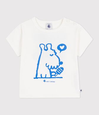 Tee-shirt b&eacute;b&eacute; en coton &agrave; manches courtes, motif chien