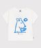 Tee-shirt b&eacute;b&eacute; en coton &agrave; manches courtes, motif chien blanc