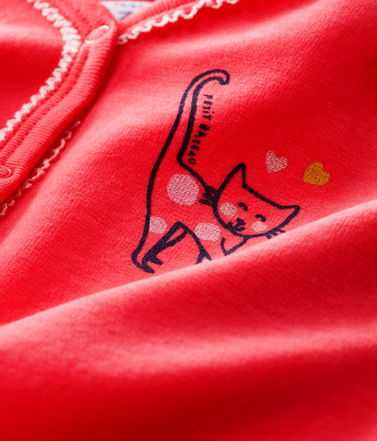 Fluwelen slaappakje babymeisje rood